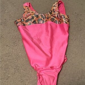 Pink Leopard Print gymnastics outfit